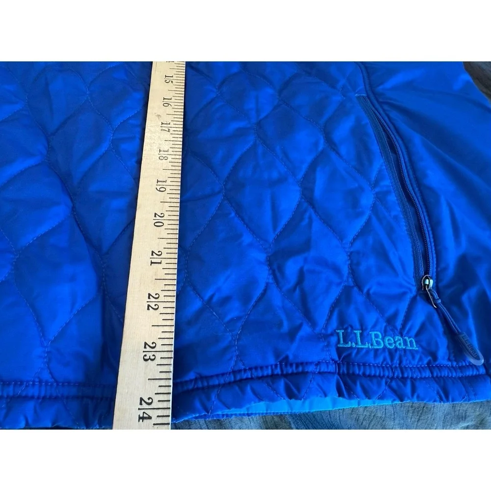 LL BEAN Women's Blue Turquoise LIGHTWEIGHT QUILTED Insulated REVERSIBLE VEST L